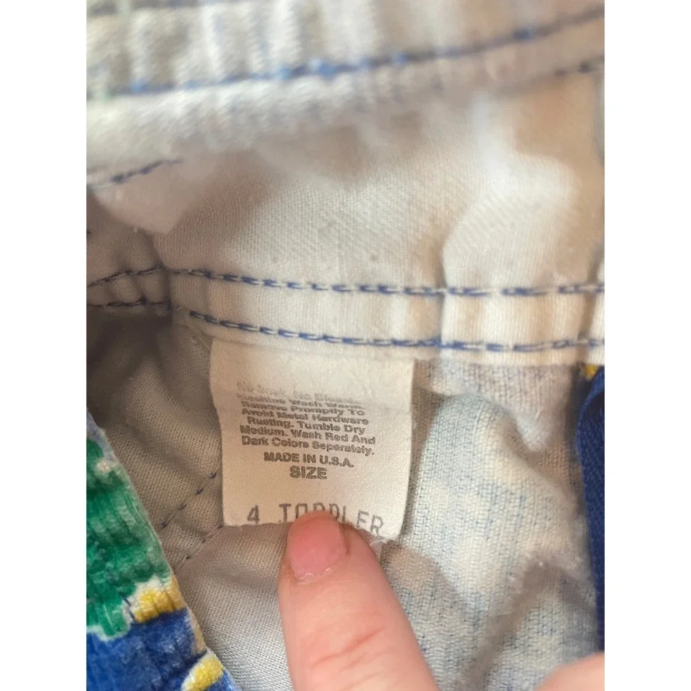 Vintage OshKosh Bgosh Clown Corduroy Overalls Blue Toddler 4 Made USA‎